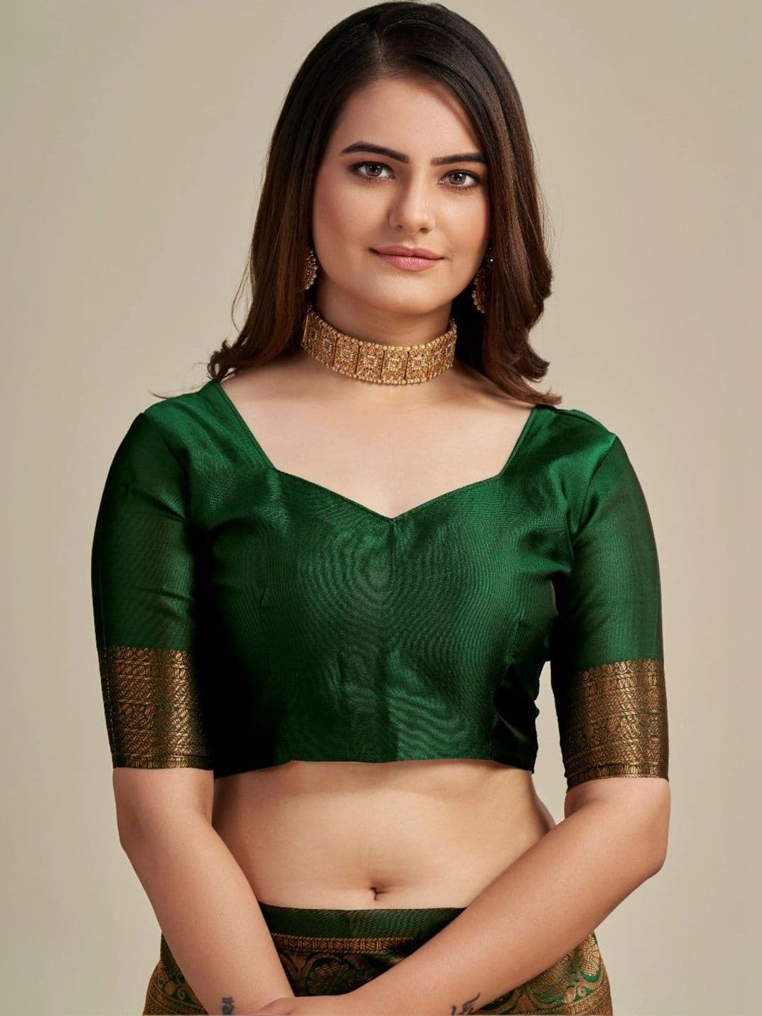 VS MALL Ethnic Motifs Zari Banarasi Saree thumbnail 4