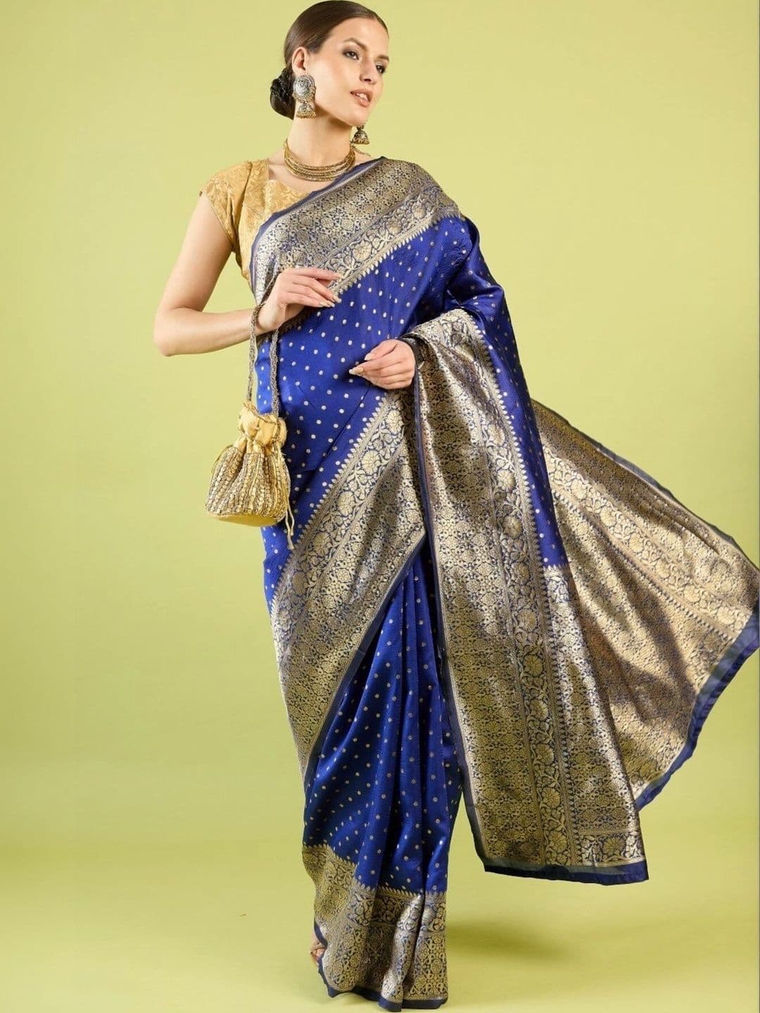 VS MALL Woven Design Zari Banarasi Saree thumbnail 2