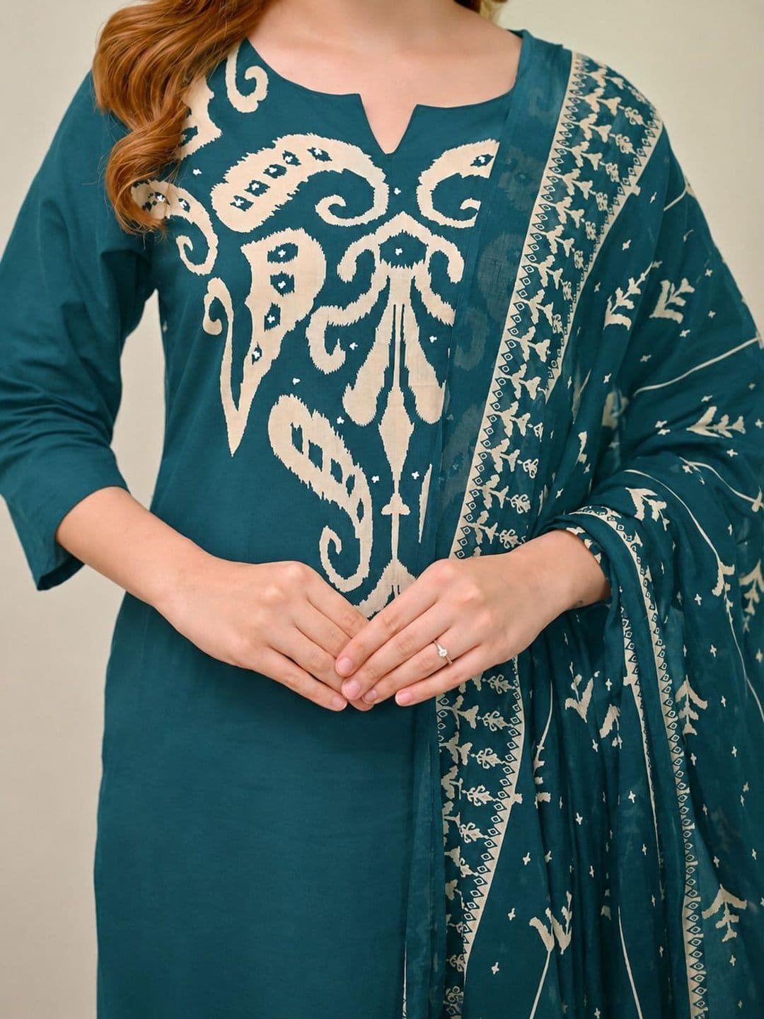 Anouk Women Ethnic Motifs Printed Regular Kurta with Trousers & With Dupatta thumbnail 2