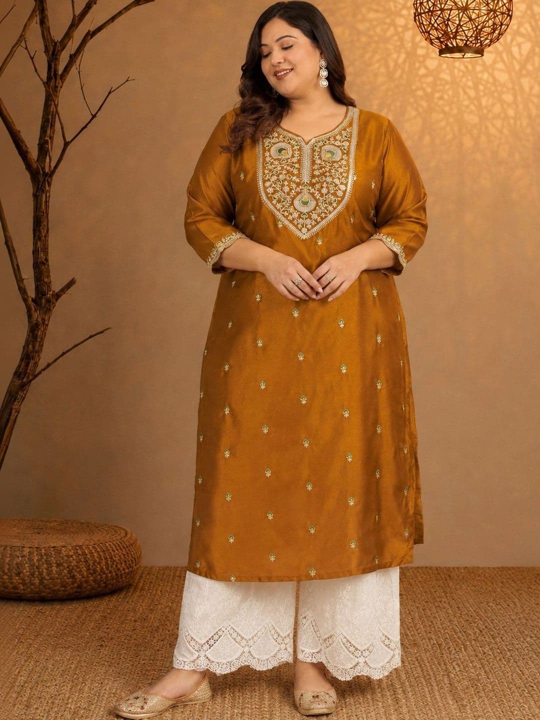 FULL BLOOM Women Ethnic Motifs Embroidered Mirror Work Kurta thumbnail 5