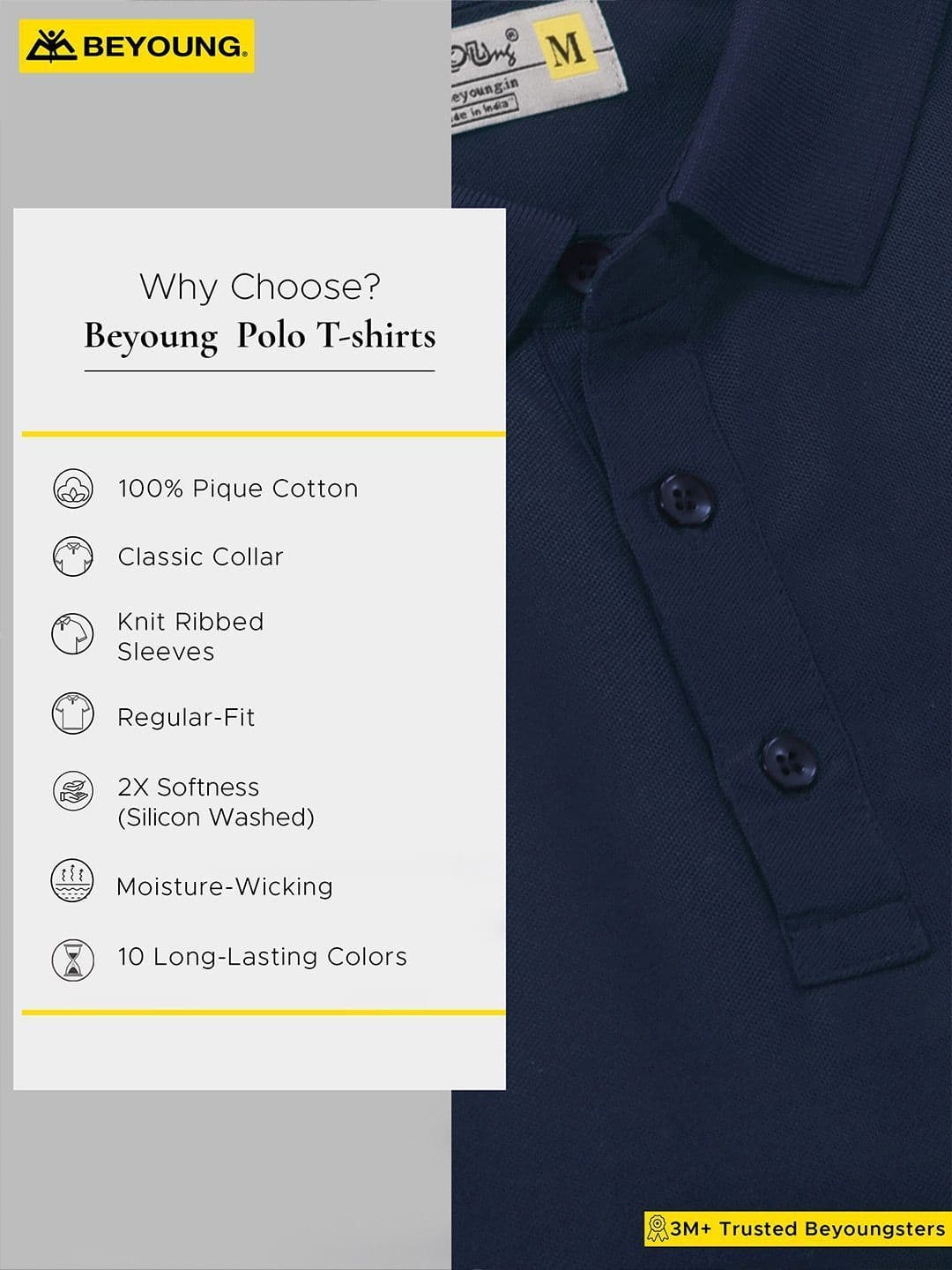 Beyoung Polo Collar Short Sleeves Cotton T-shirt thumbnail 7