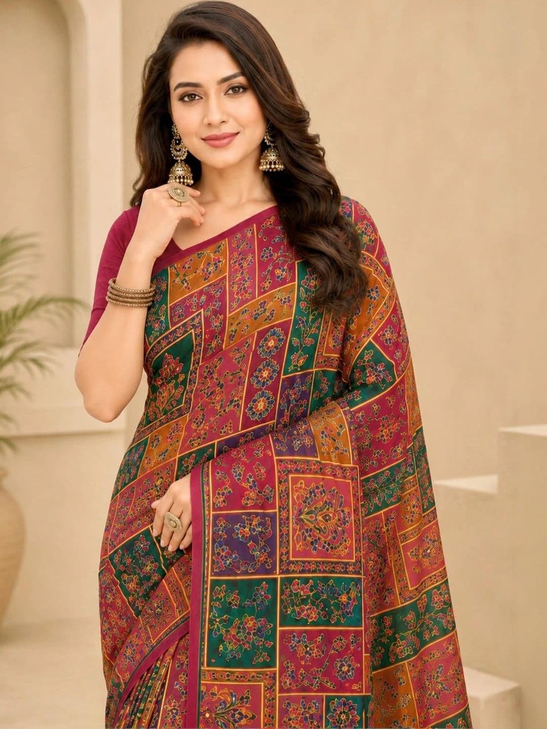SAMANTHA Bandhani Poly Georgette Leheriya Saree thumbnail 6