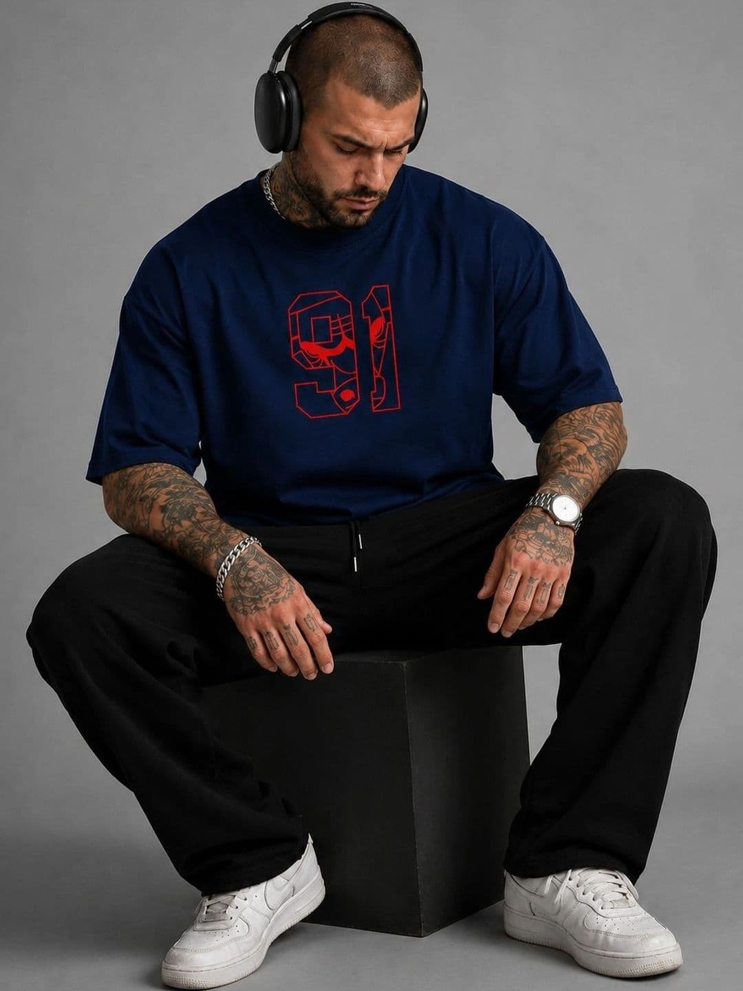Moda Rapido Men Printed Drop-Shoulder Sleeves T-shirt thumbnail 2