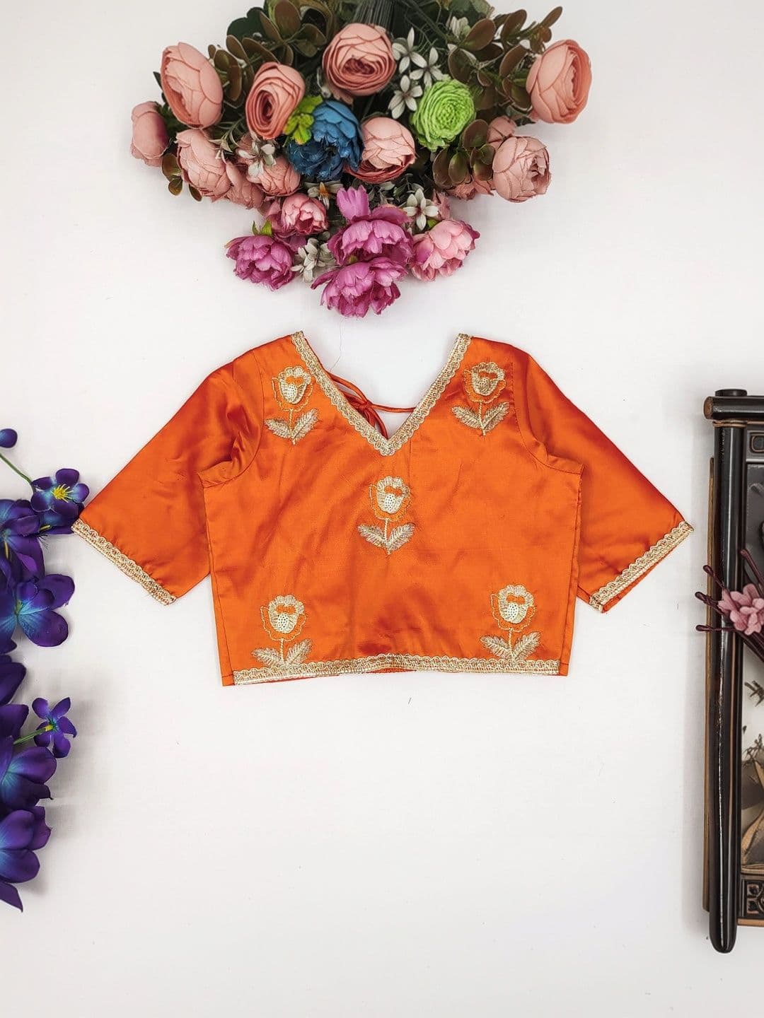 Sangria Girls Embroidered Thread Work Ready to Wear Lehenga & thumbnail 5