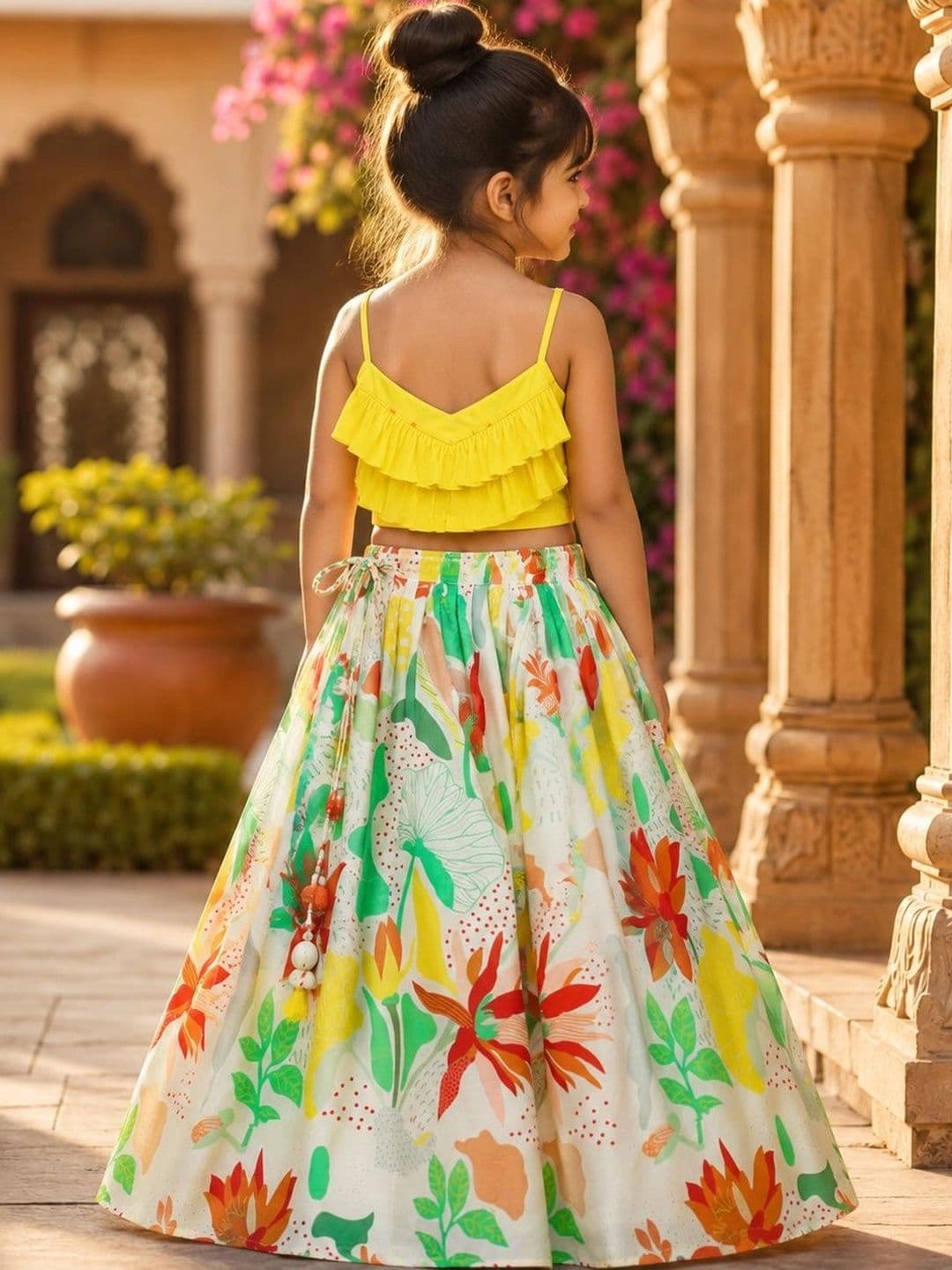 Sangria Girls Embellished Ready to Wear Lehenga & thumbnail 4