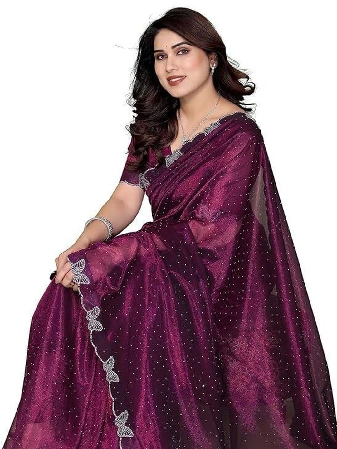 RENBRIZA Embroidered Saree thumbnail 5