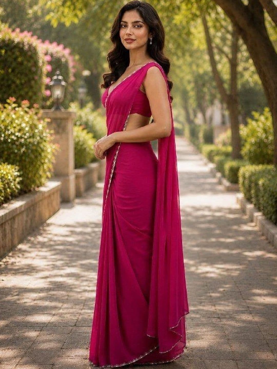 shreecre Pure Georgette Saree thumbnail 2
