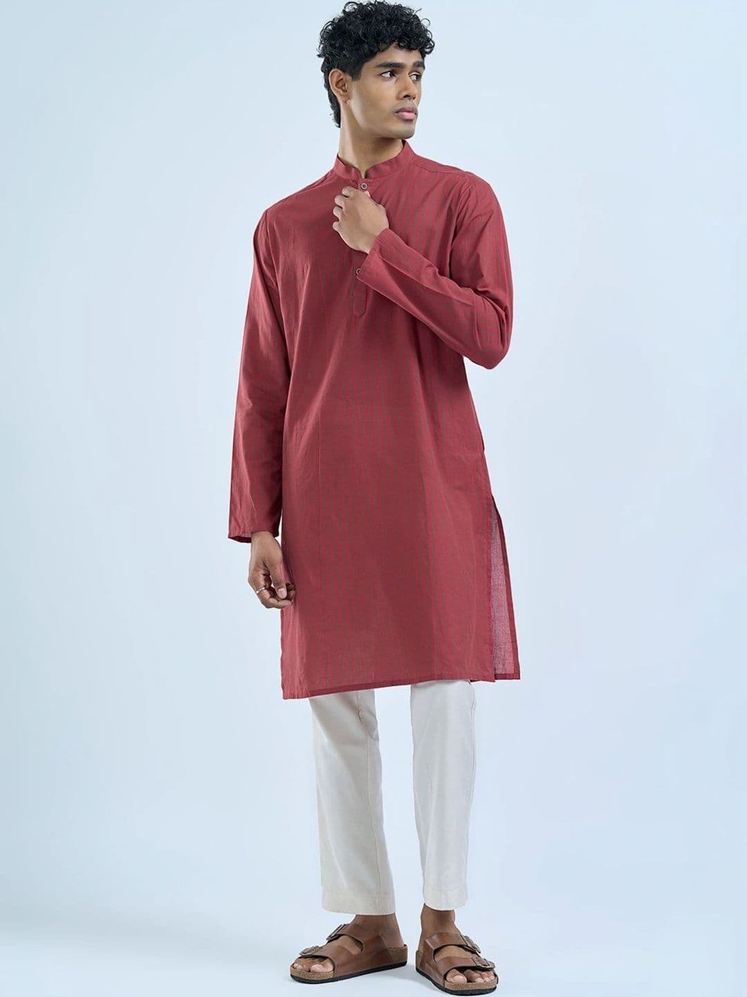 indus route by Pantaloons Men Striped Kurta thumbnail 5