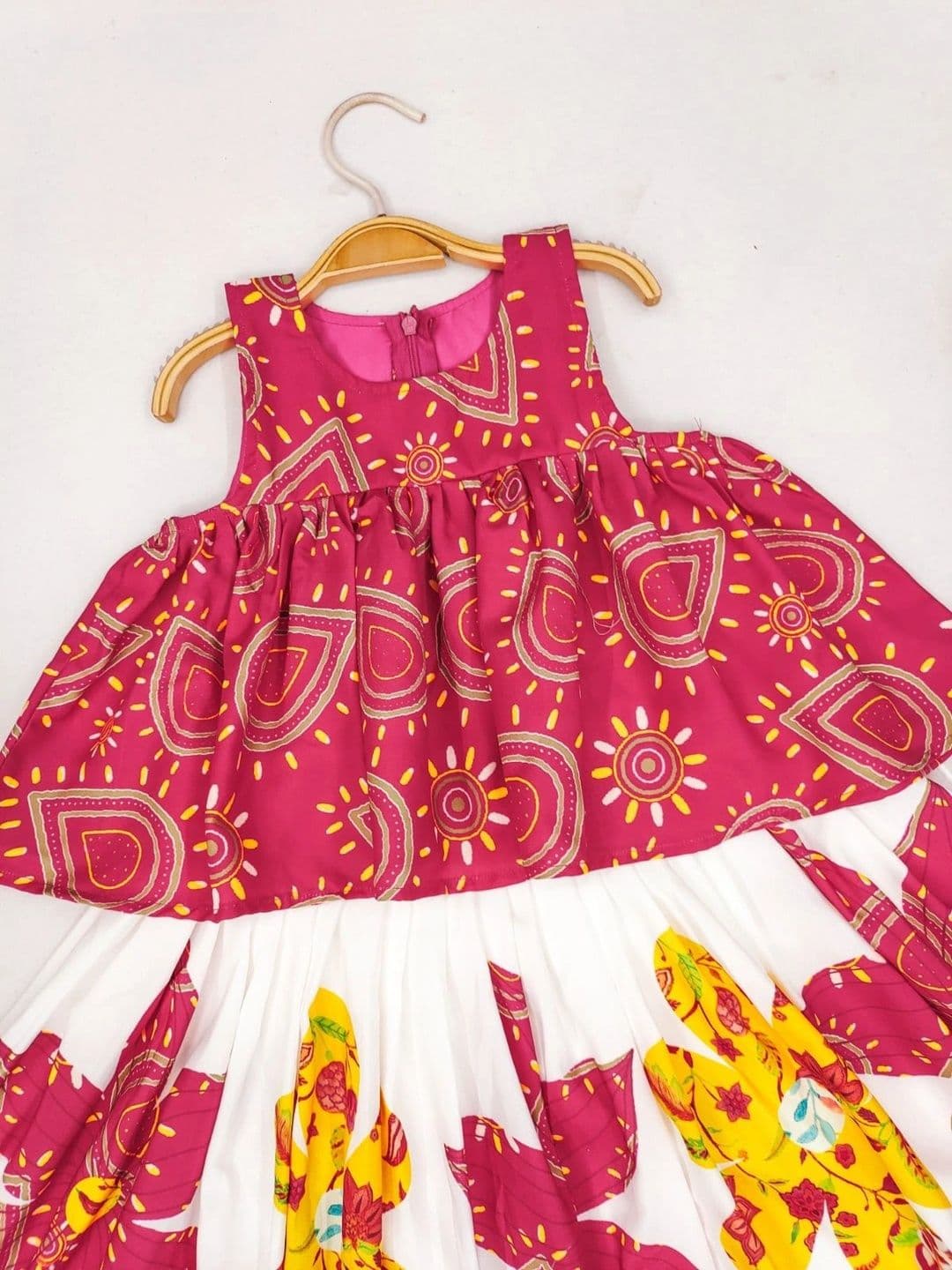 Sangria Girls Printed Block Print Ready to Wear Lehenga & thumbnail 3