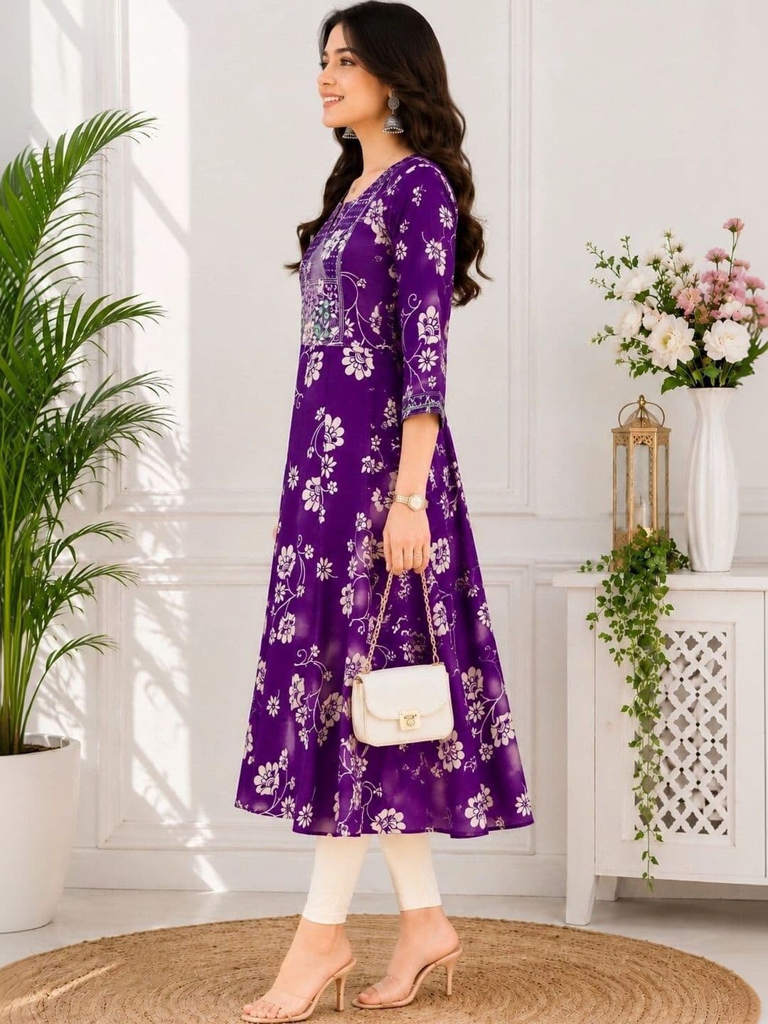 SHIFZ Women Floral Printed Floral Kurta thumbnail 5