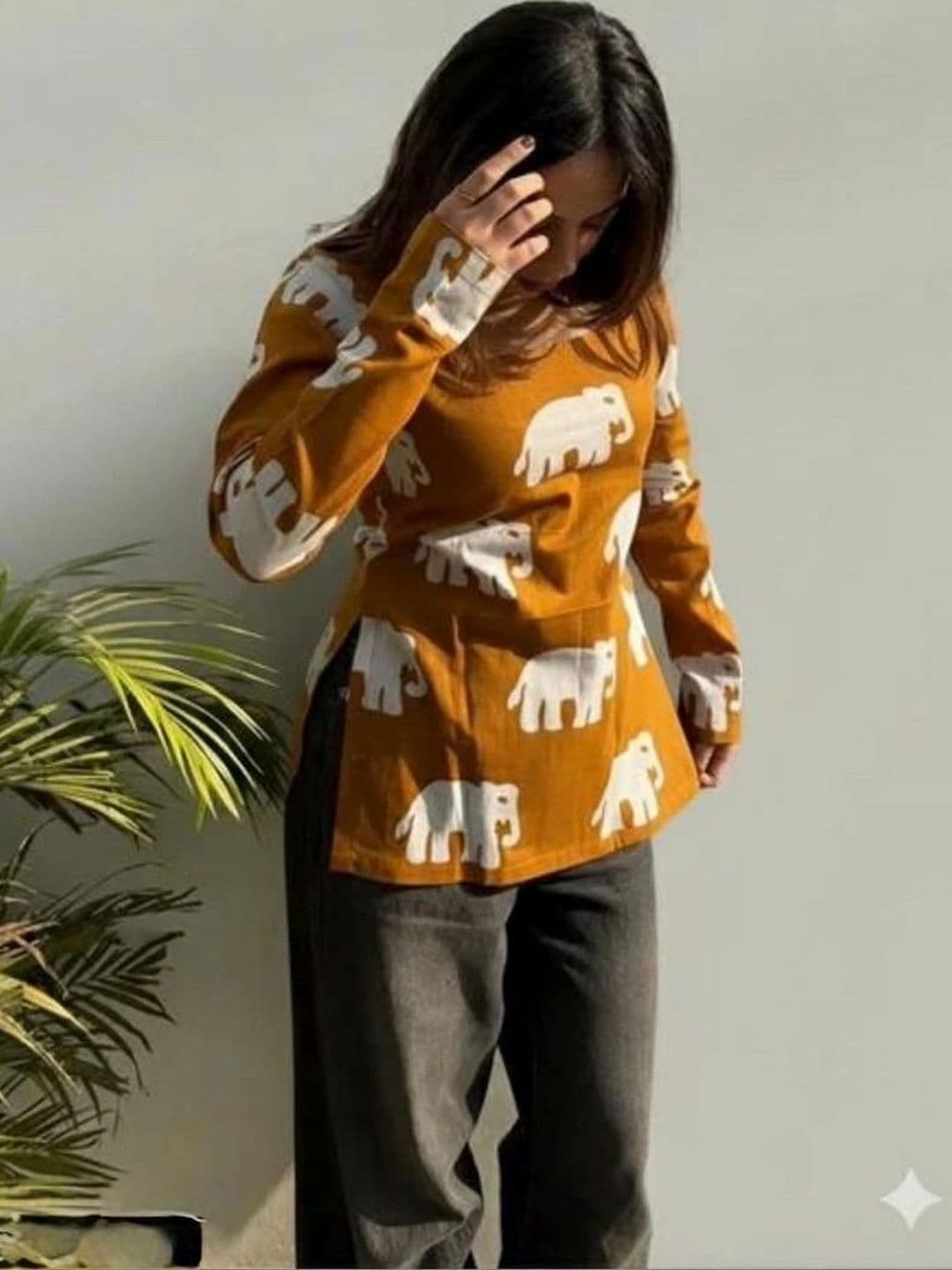 Sangria Printed Square Neck Kurti - view 1