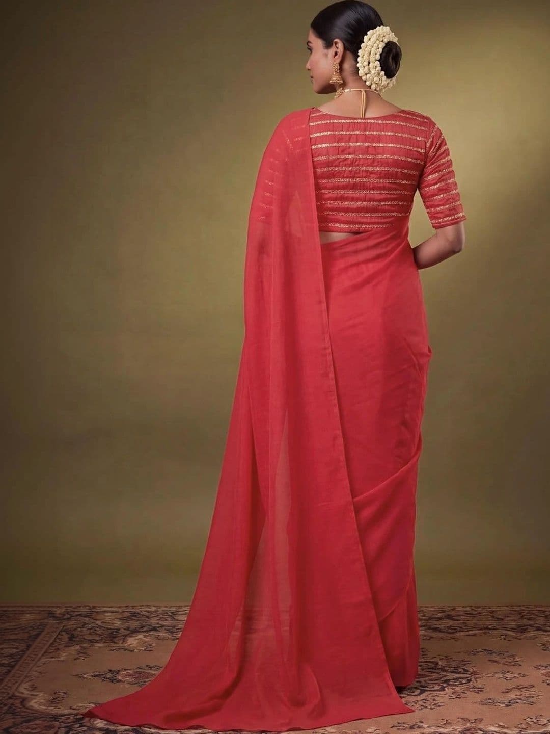 SAMANTHA Poly Georgette Saree thumbnail 4