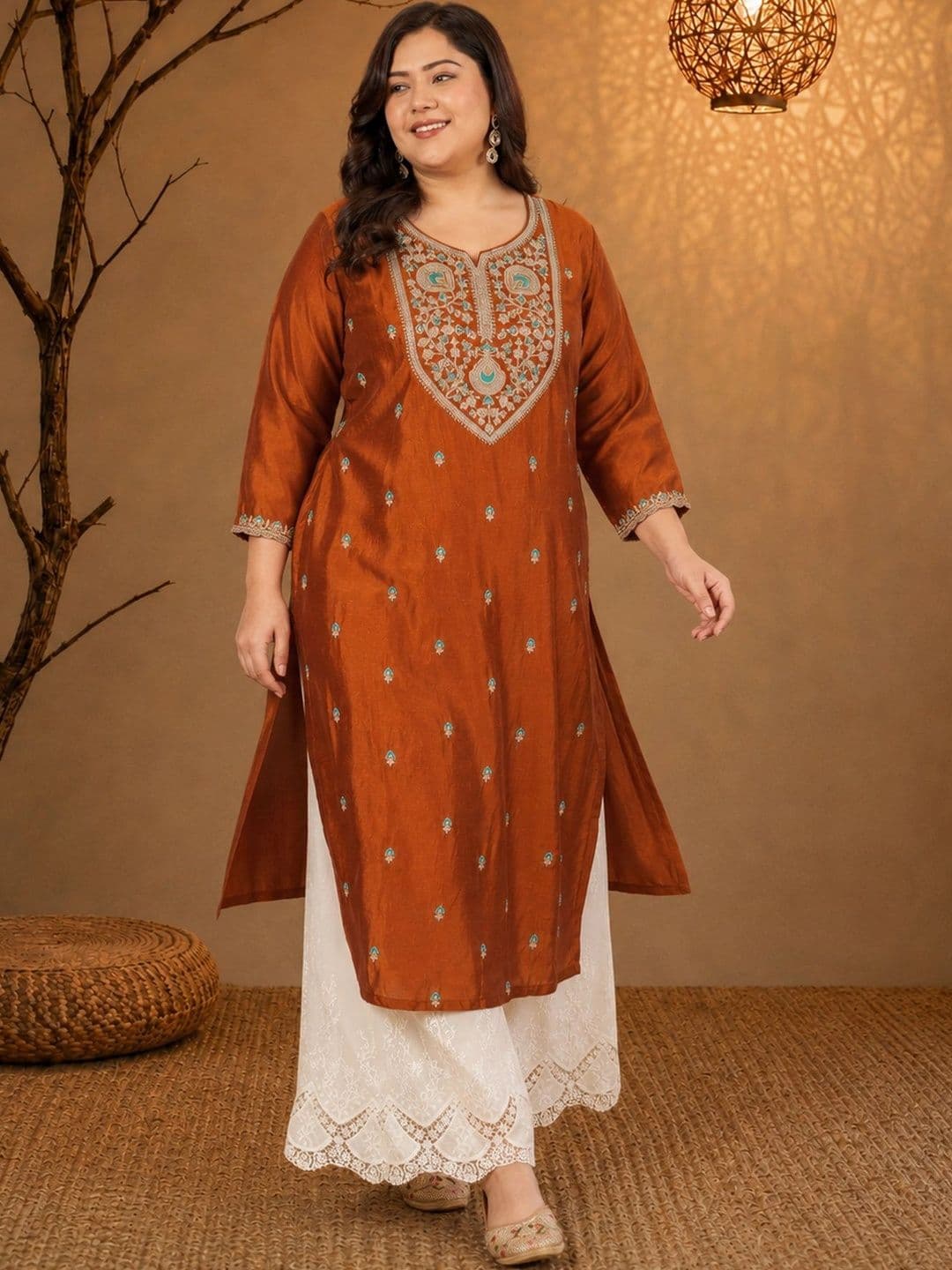 FULL BLOOM Women Embroidered Thread Work Kurta thumbnail 4