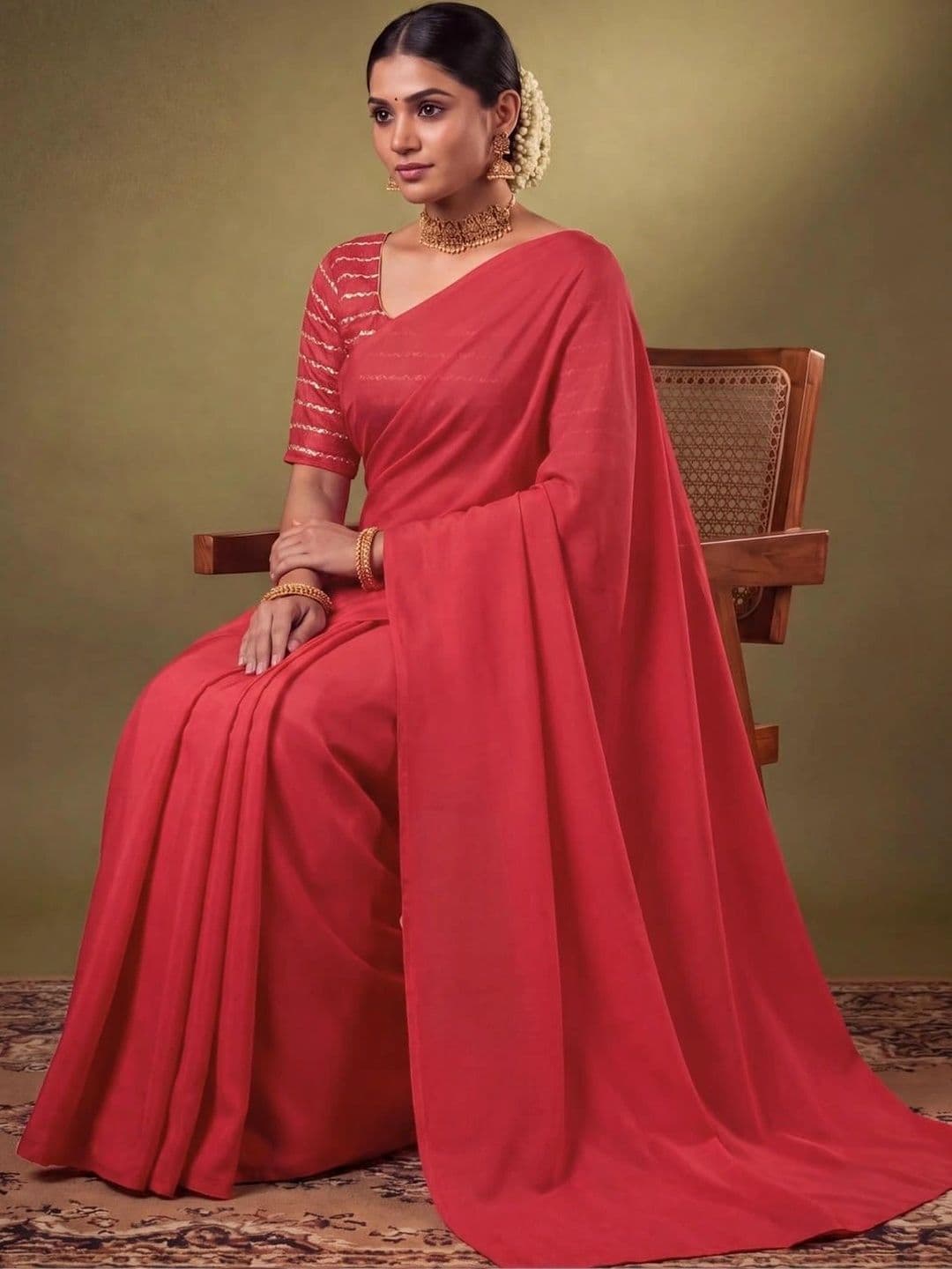 SAMANTHA Poly Georgette Saree thumbnail 3