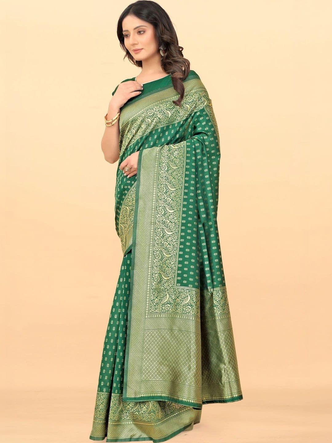 VS MALL Woven Design Zari Banarasi Saree thumbnail 4