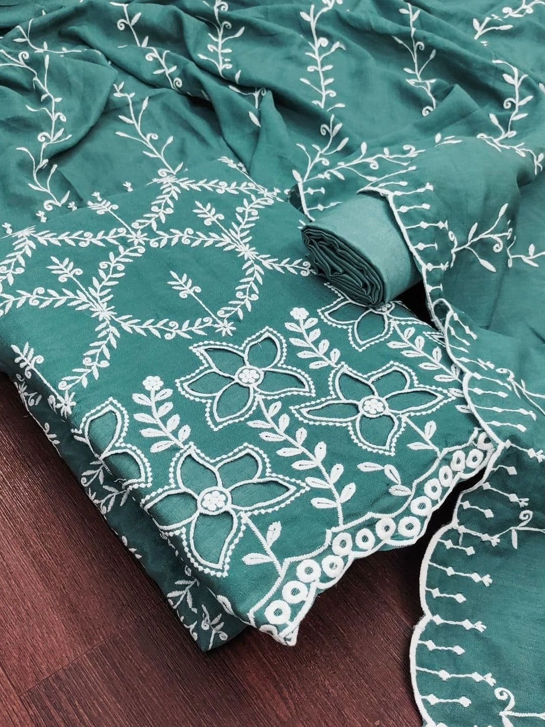 HMP Fashion Embroidered Unstitched Dress Material thumbnail 4