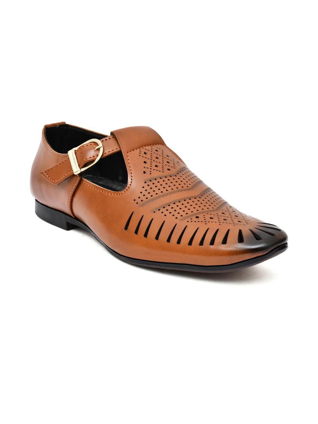 G L Trend Tan Synthetic Leather Sandals thumbnail 4