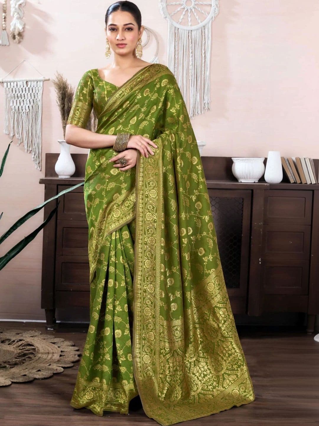 VS MALL Ethnic Motifs Zari Banarasi Saree - view 1