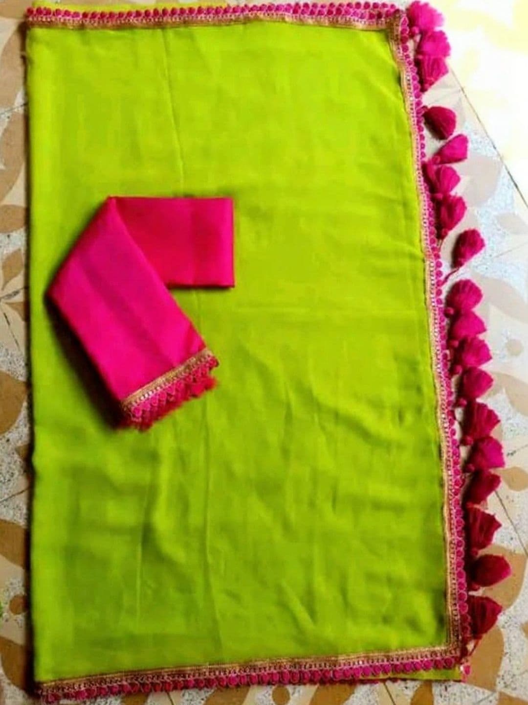 RENBRIZA Poly Georgette Saree thumbnail 3