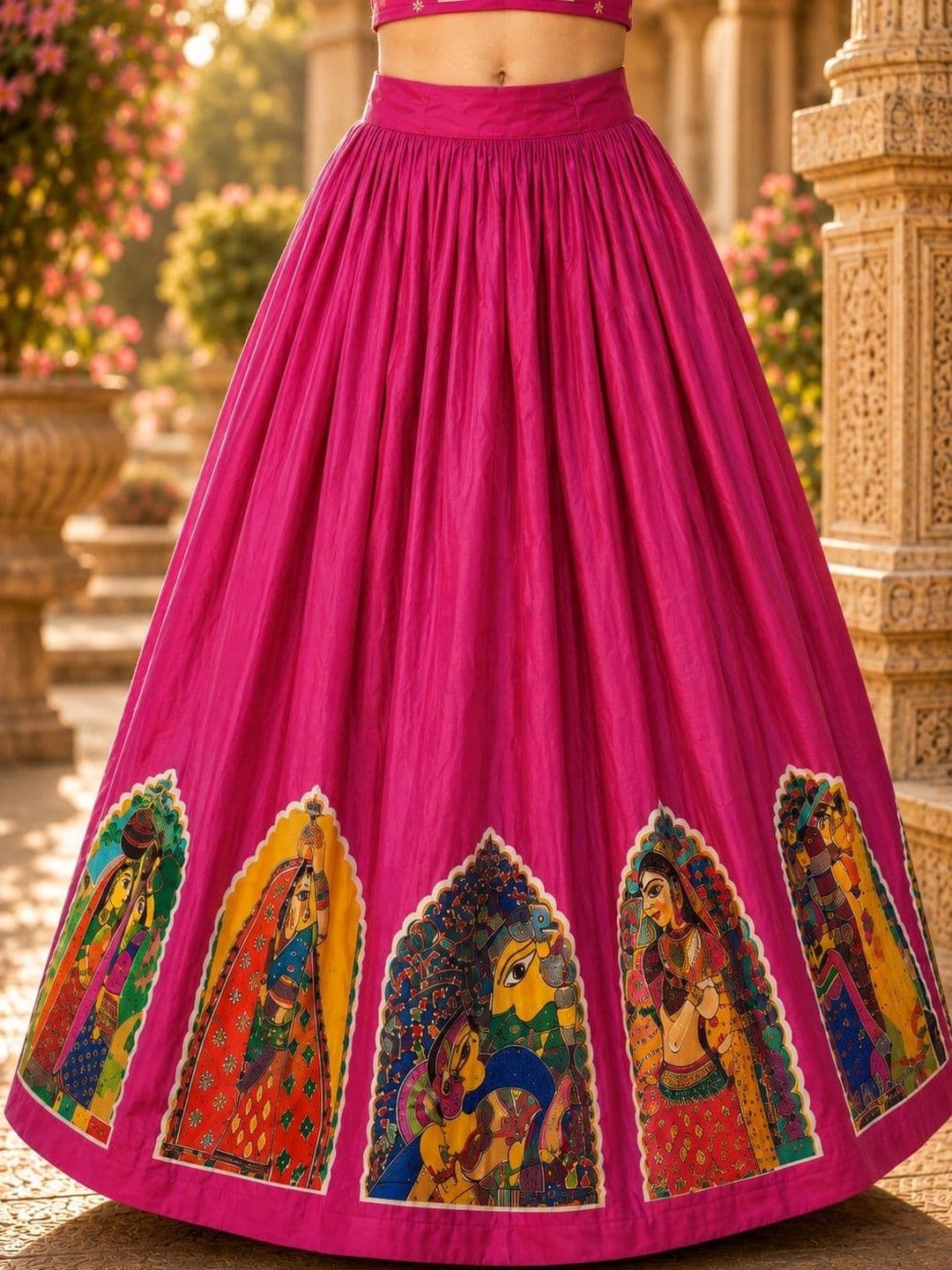 Sangria Girls Printed Ready to Wear Lehenga & thumbnail 4