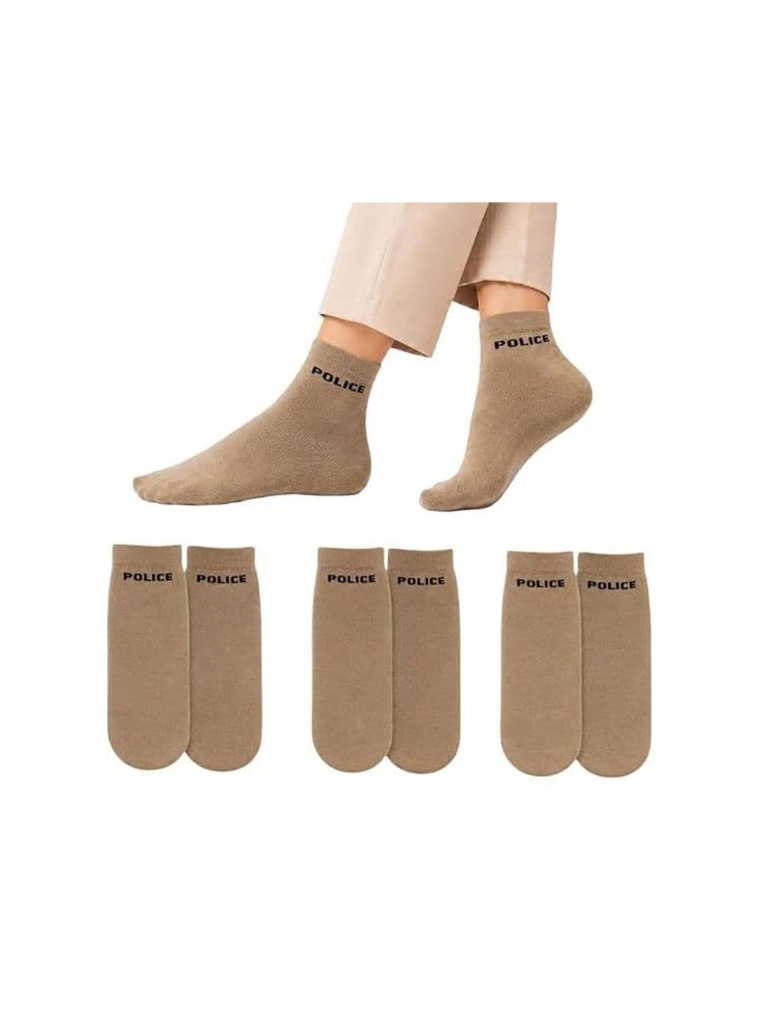 SOSHRE Unisex Pack of 3 Cotton Assorted Above Ankle Socks thumbnail 6