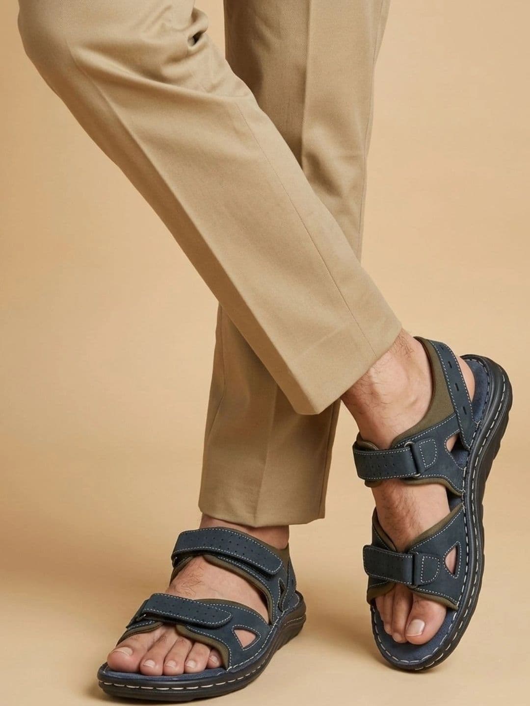 Mardi Gras Men Leather Comfort Sandals - view 1
