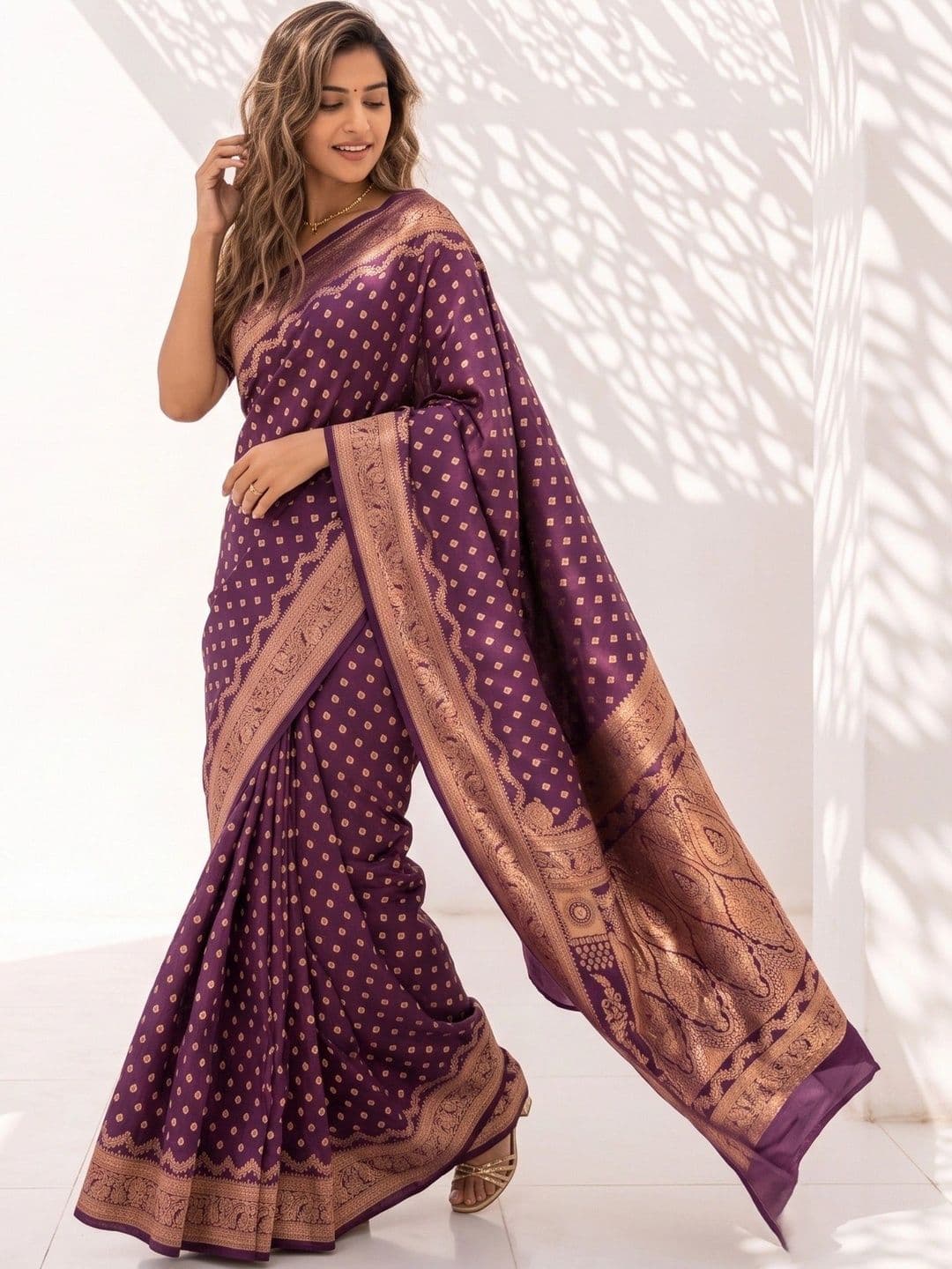 ROOP RADHIKA Woven Design Zari Silk Blend Designer Banarasi Saree thumbnail 5