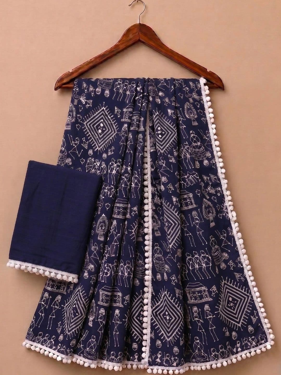 RENBRIZA Warli Poly Georgette Saree thumbnail 2