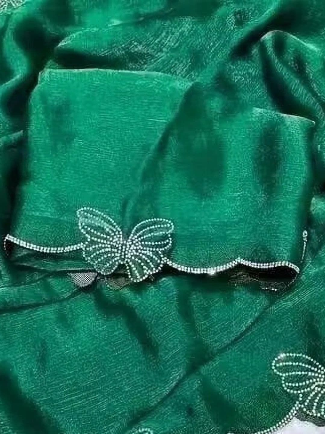 RENBRIZA Embellished Poly Georgette Saree - view 1