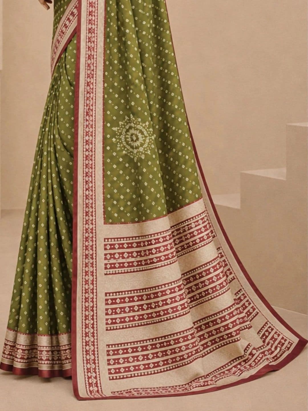 SAMANTHA Bandhani Zari Poly Georgette Saree thumbnail 4