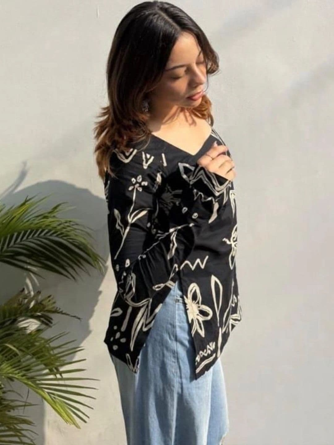Sangria Printed Square Neck Kurti thumbnail 4
