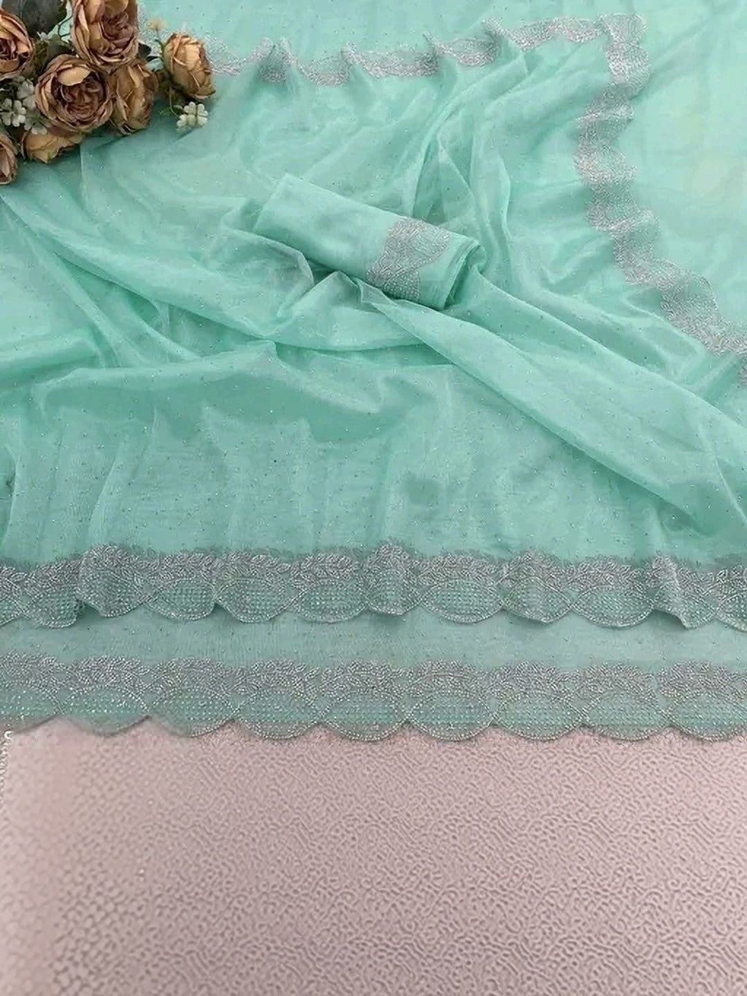 RENBRIZA Embroidered Art Silk Saree thumbnail 3