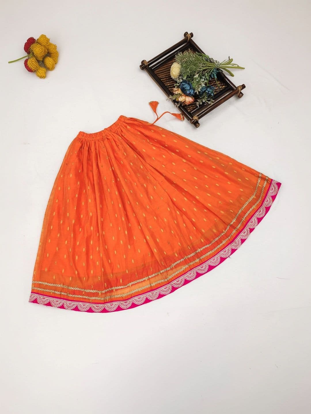 Sangria Girls Embroidered Thread Work Ready to Wear Lehenga & Blouse With Dupatta thumbnail 2