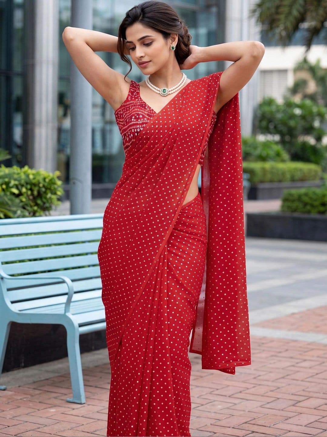 Looootnest Embellished Pure Georgette Saree - view 1