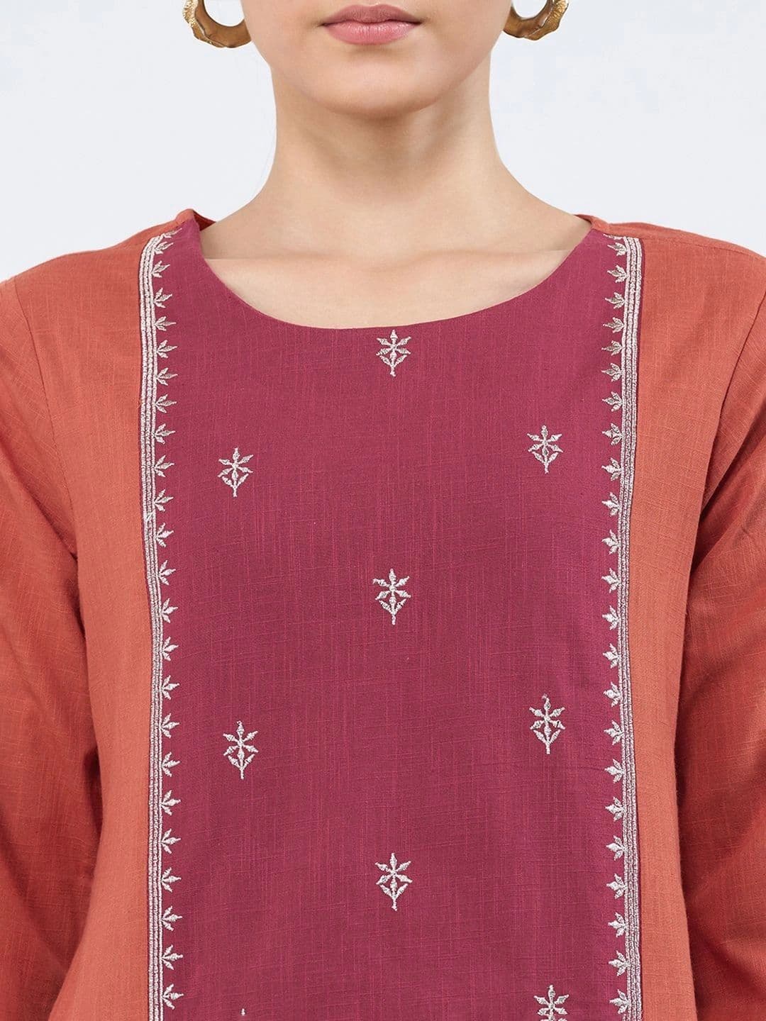 RANGMANCH BY PANTALOONS Women Ethnic Motifs Embroidered Thread Work Kurta thumbnail 2