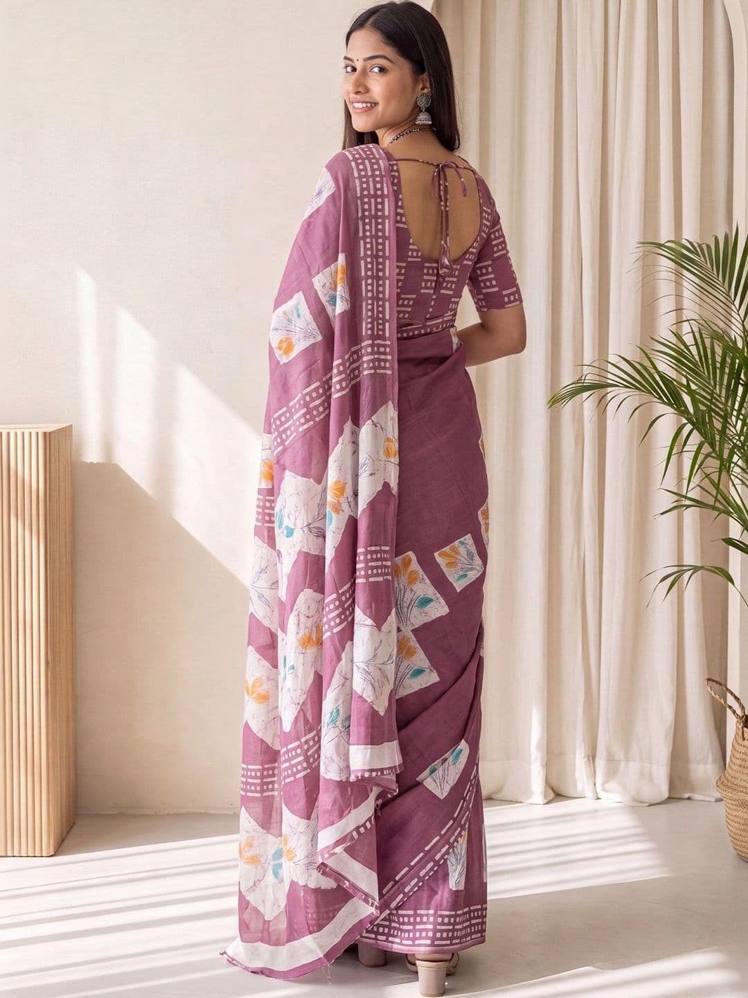 Anouk Designer Block Print Saree thumbnail 3