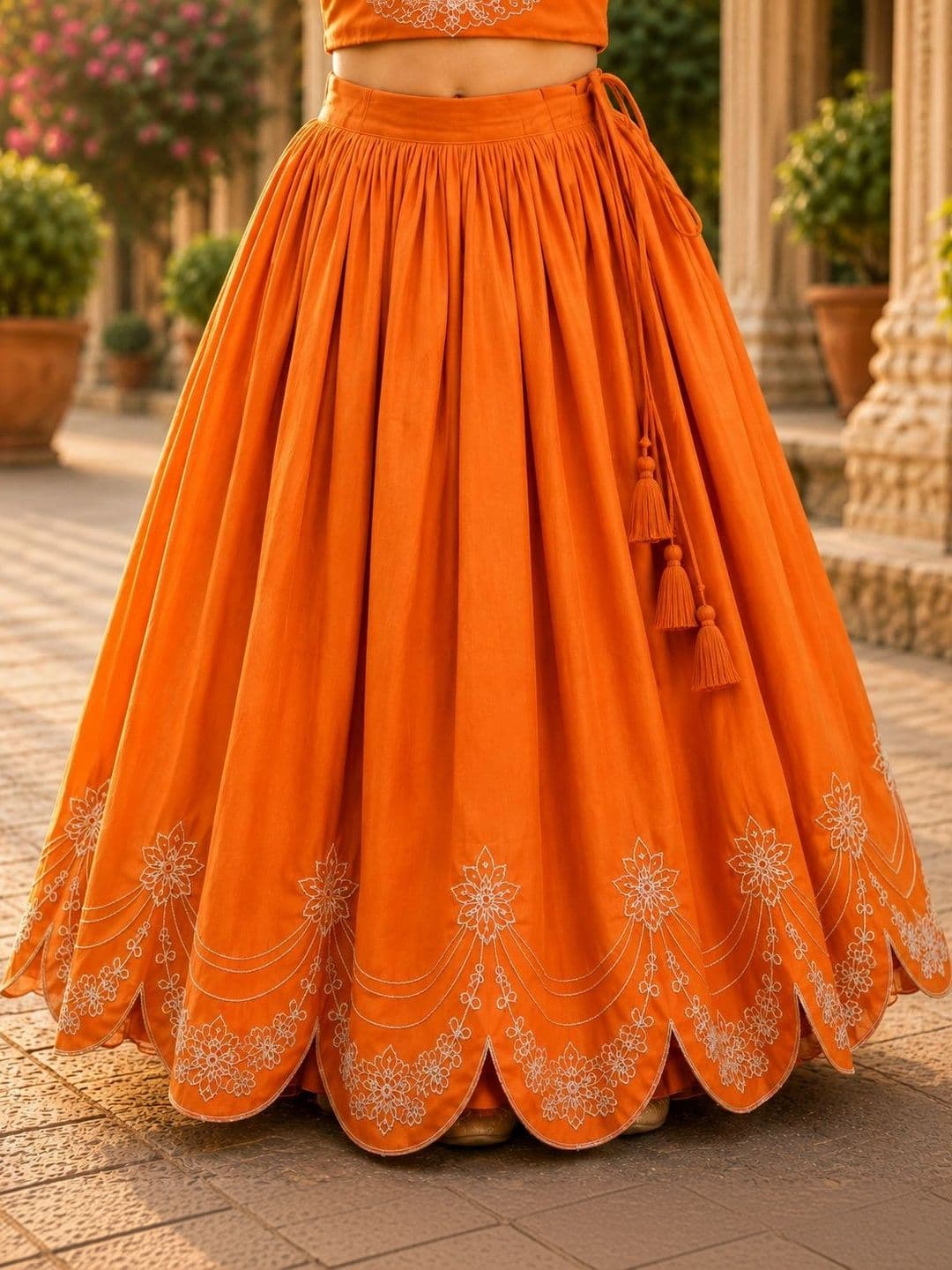 Sangria Girls Embroidered Thread Work Ready to Wear Lehenga & thumbnail 2