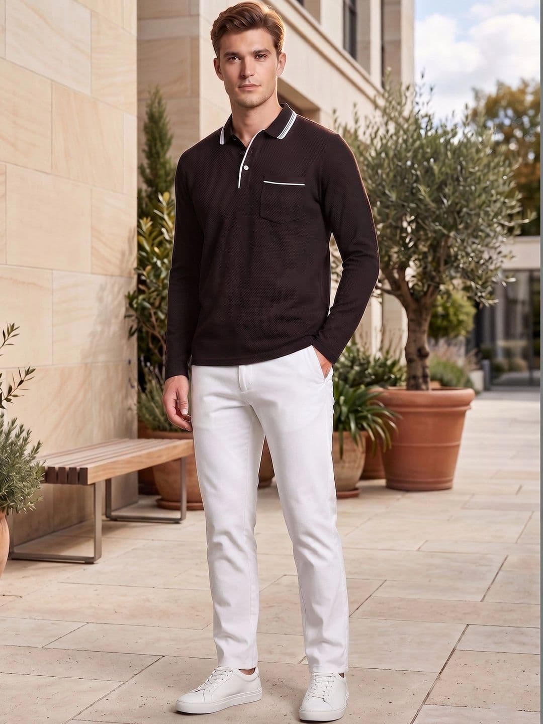 STARFOX Men Polo Collar Pockets T-shirt - view 1