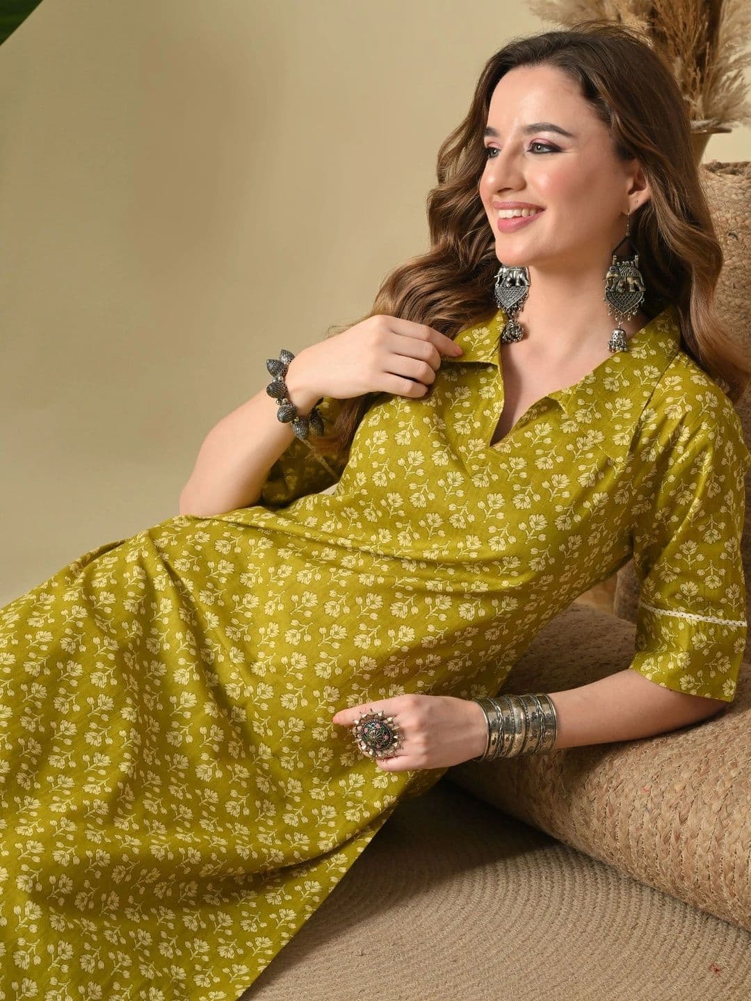 JEMCY Women Ethnic Motifs Printed Indie Prints Kurta thumbnail 5