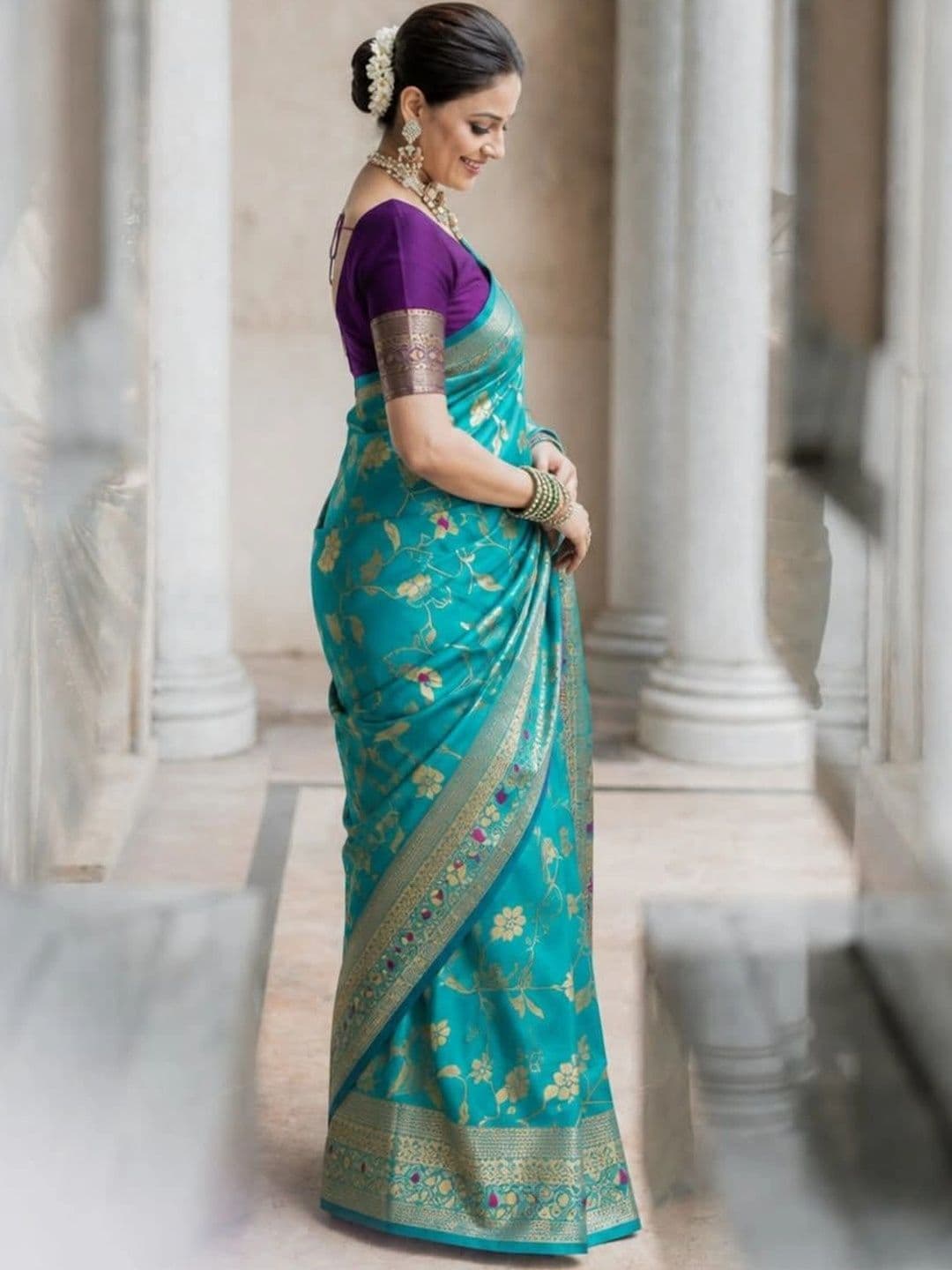 Moda Rapido Woven Design Zari Art Silk Designer Banarasi Saree thumbnail 3
