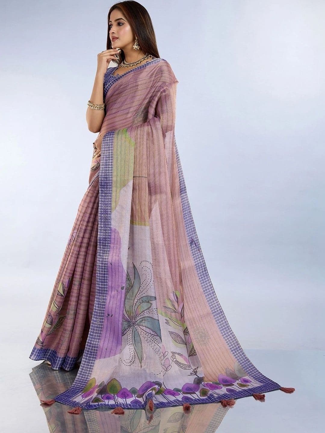Kesarii Floral Saree thumbnail 7