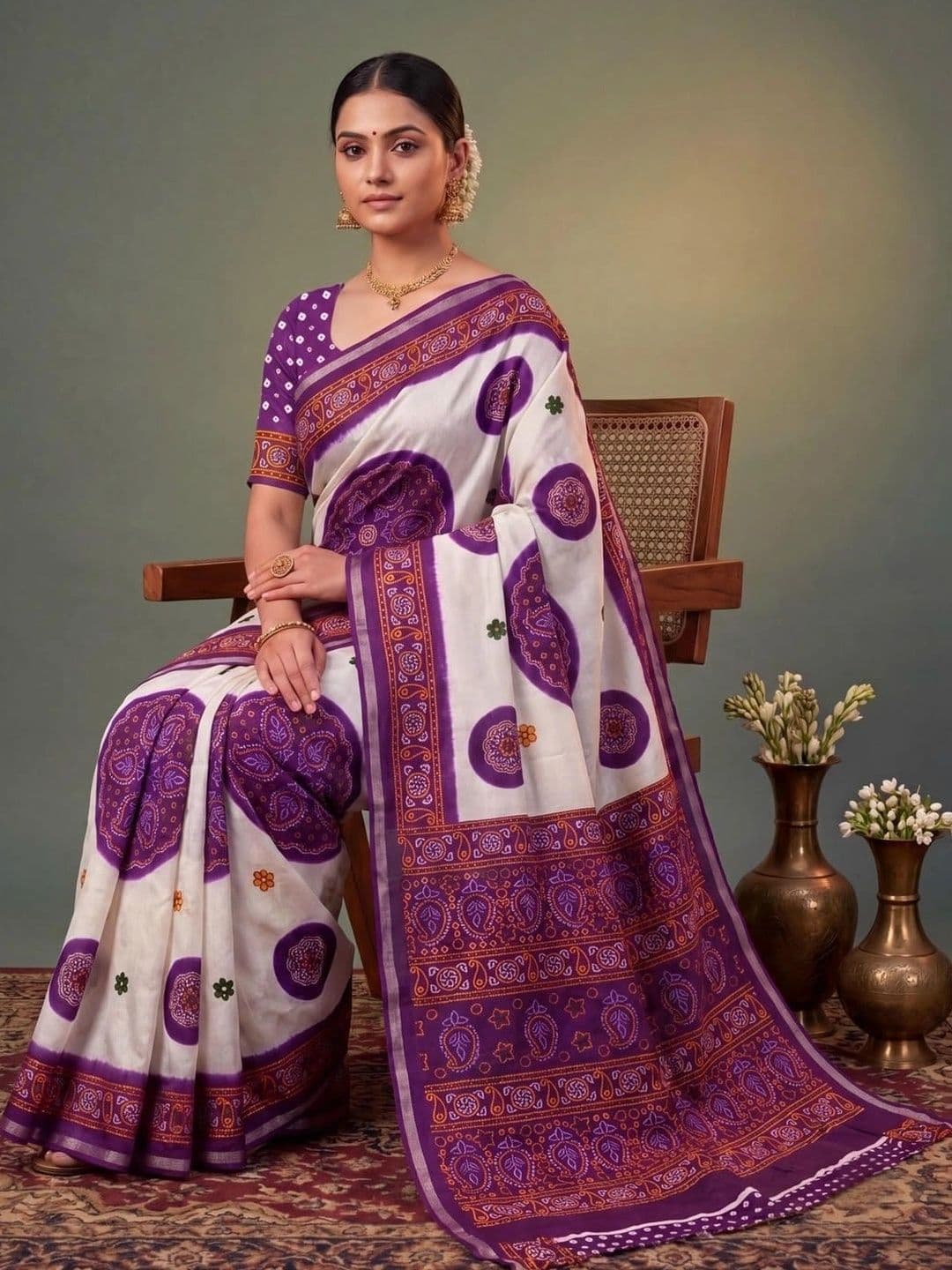 SAMANTHA Ethnic Motifs Zari Silk Blend Saree thumbnail 3