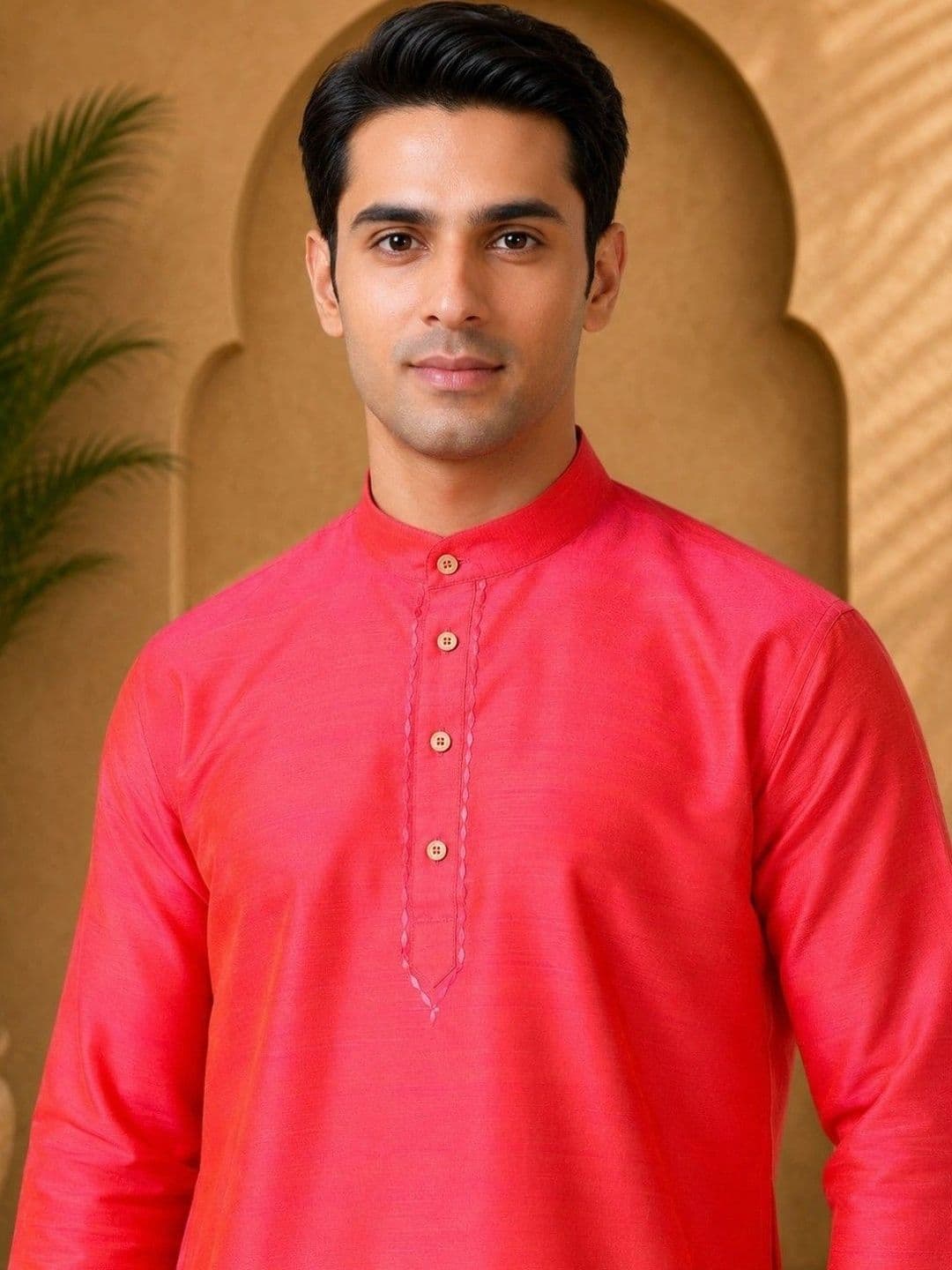 TATTVA Thread Work Mandarin Collar Straight Kurta thumbnail 7