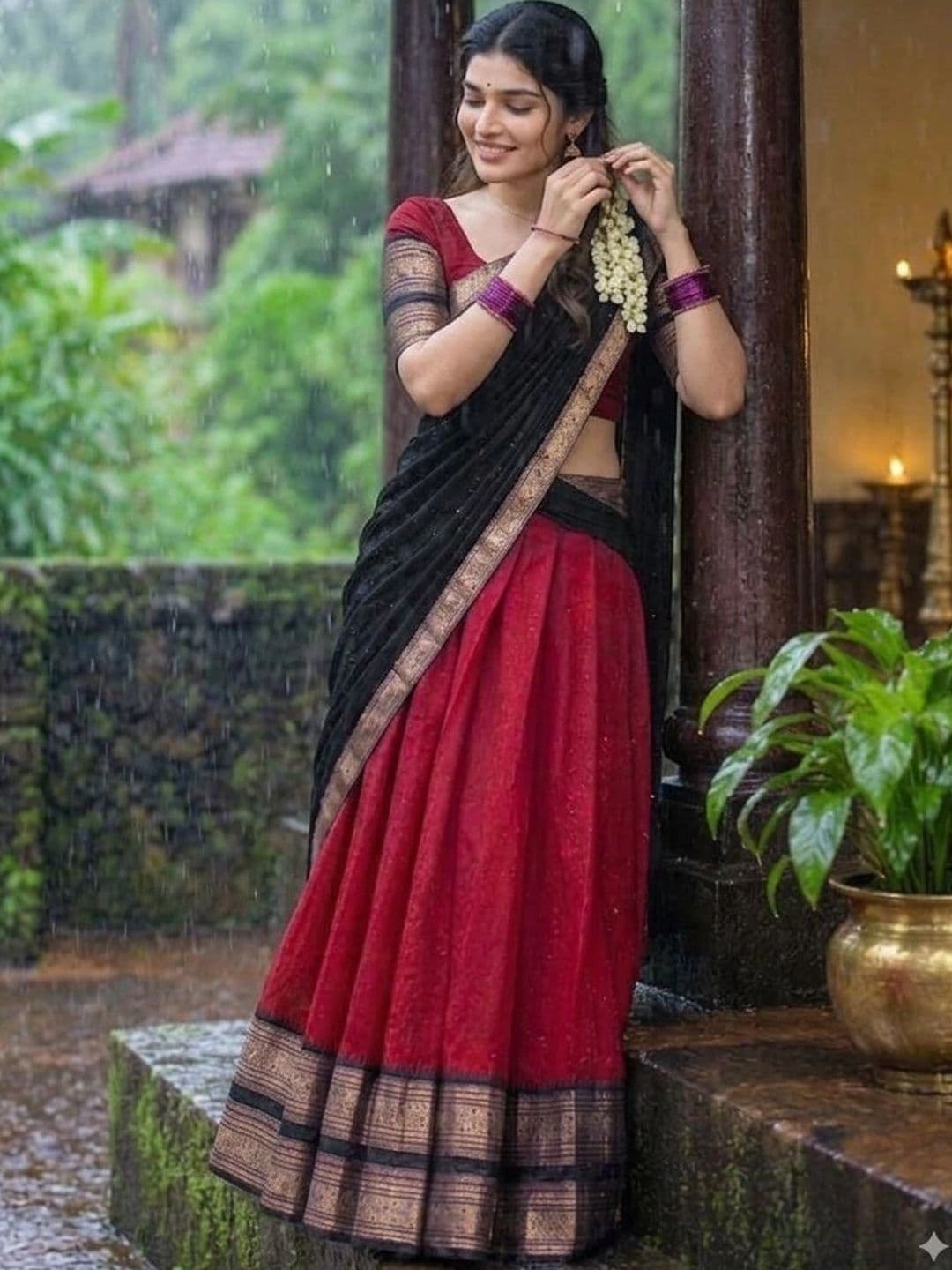JIVUBA Ready to Wear Lehenga & Unstitched Blouse With Dupatta thumbnail 7
