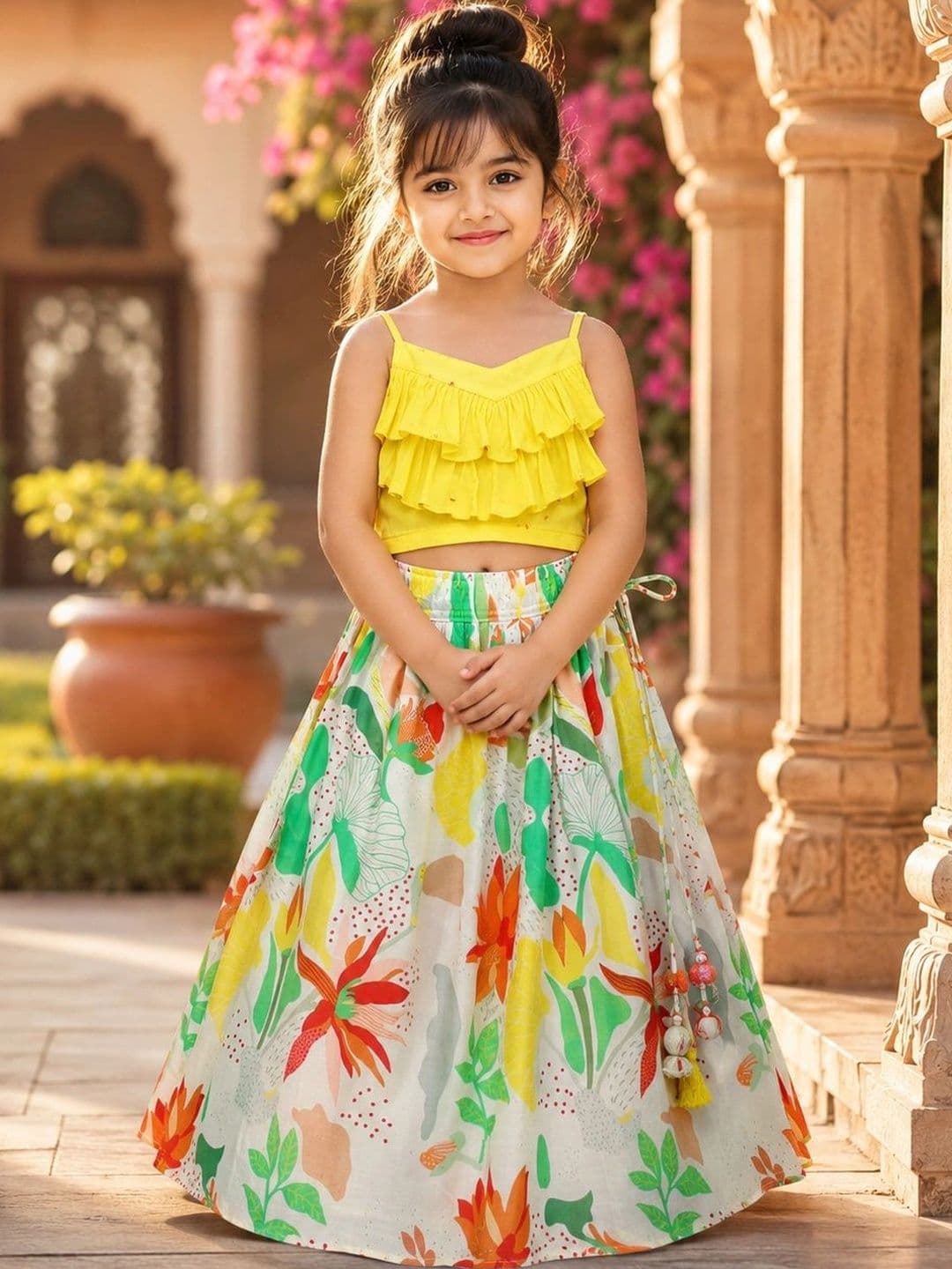 Sangria Girls Embellished Ready to Wear Lehenga & - view 1