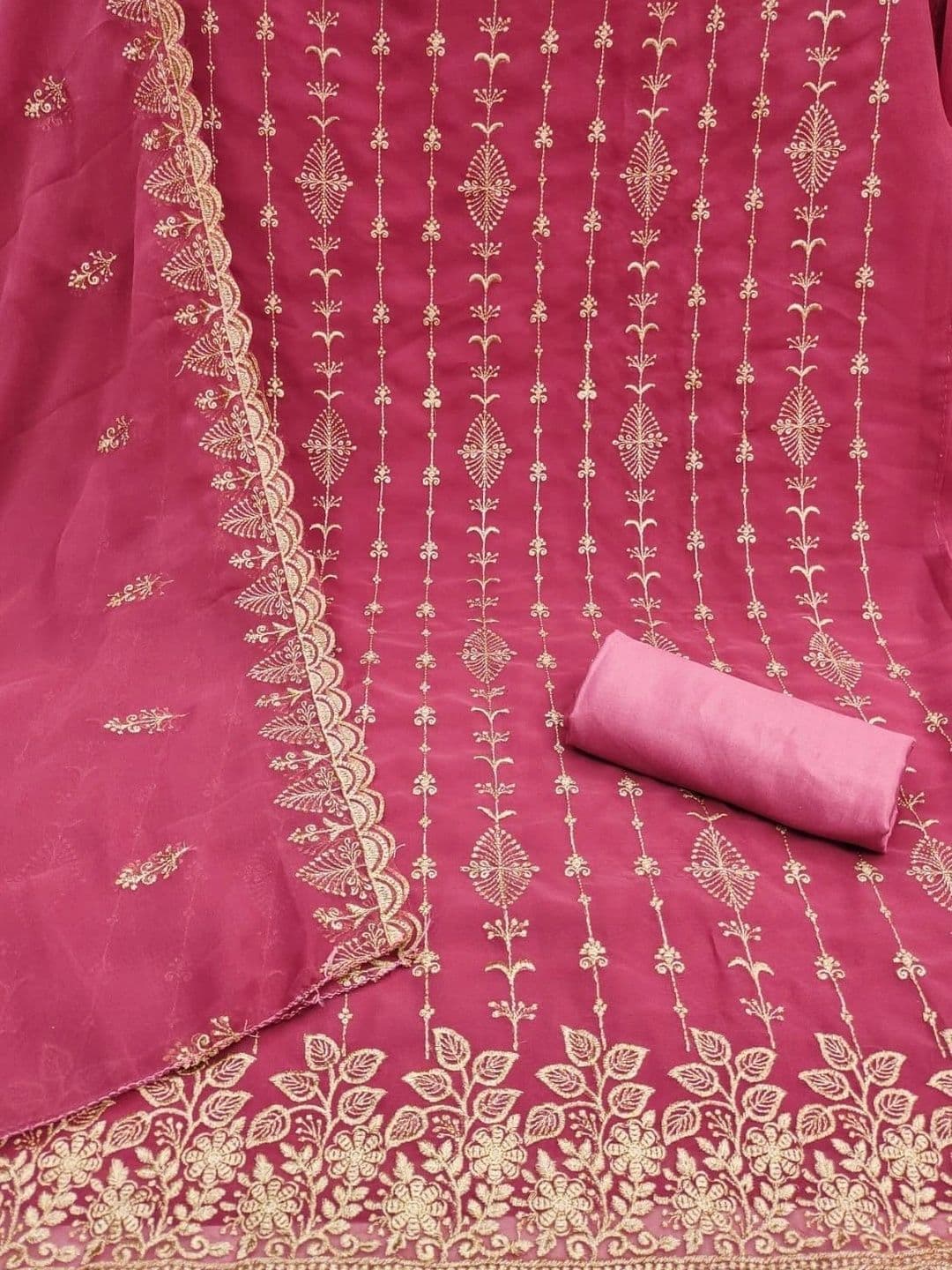 HMP Fashion Embroidered Unstitched Dress Material thumbnail 3