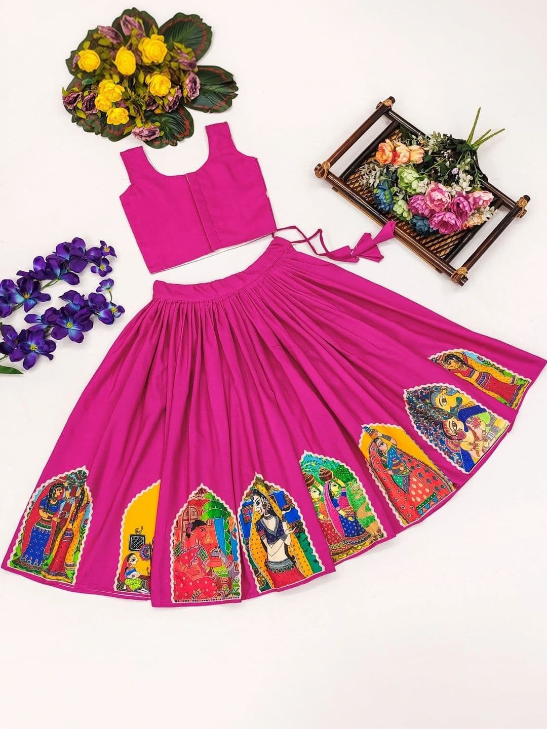 Sangria Girls Printed Ready to Wear Lehenga & thumbnail 2