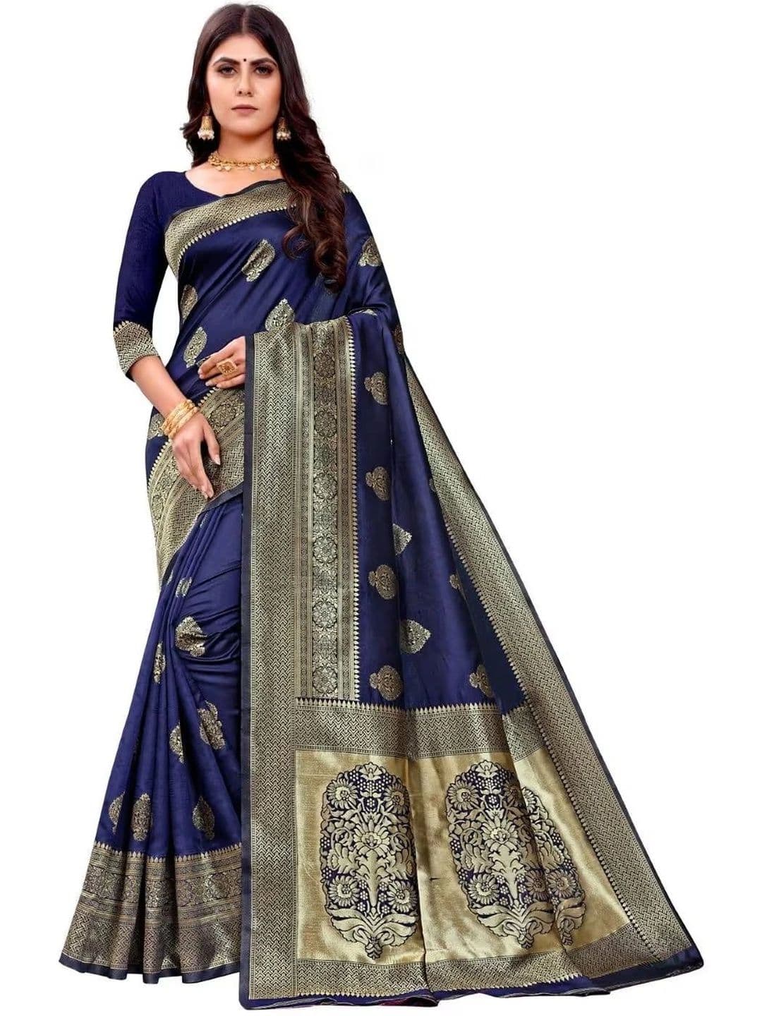 wearsquad Zari Art Silk Banarasi Saree - view 1