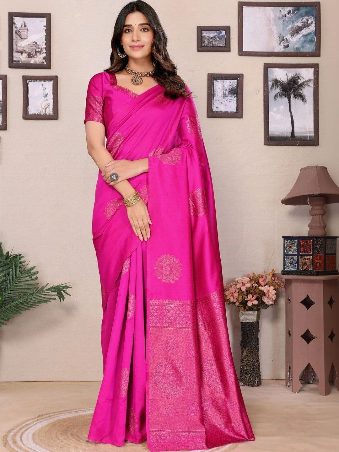 VS MALL Woven Design Zari Banarasi Saree - view 1