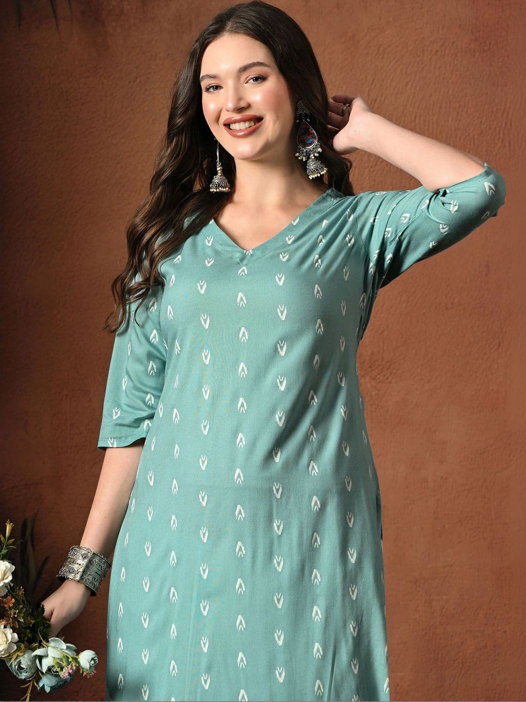 Sangria Women Ethnic Motifs Printed Kurta thumbnail 2